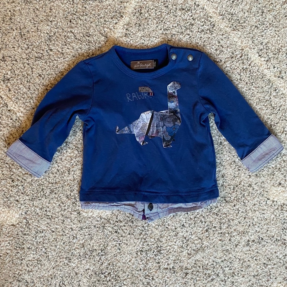 Jean Bourget long sleeve layered tee shirt